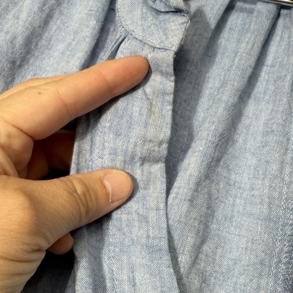 Tuckernuck Chambray Crawford Dress Large Linen Cotton Flowy Summer - Picture 9 of 12